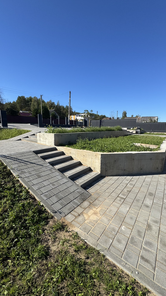 Благоустройство участка 25 соток в д. Прилепы — вертикальная планировка, дренаж и мощение